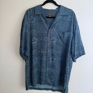 St. John's Bay Silk Floral Hawaiian shirt Men’s, Medium